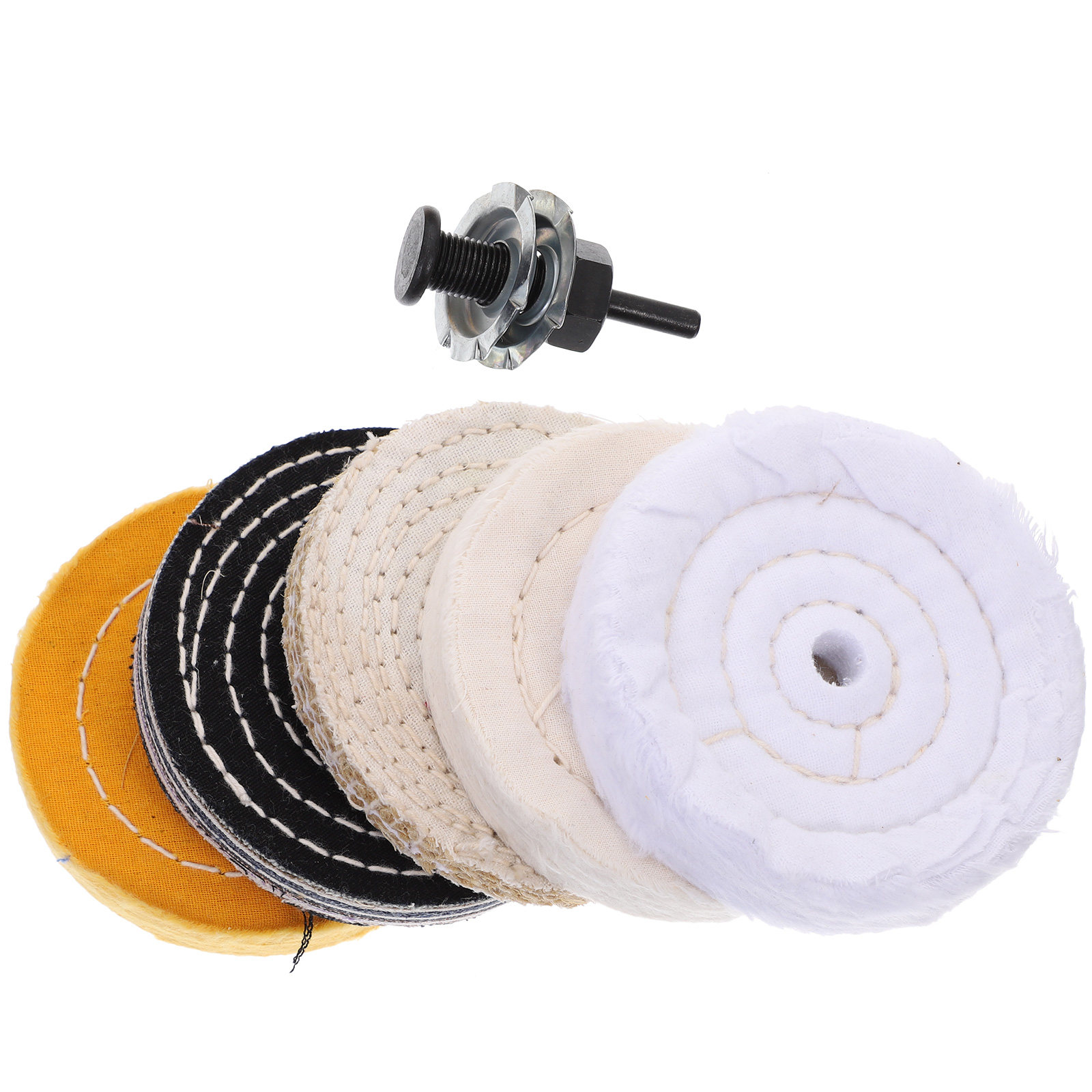 Polish Pad Set Buffer - مجموعة عجلات تلميع للحفر، قطن سيزال
